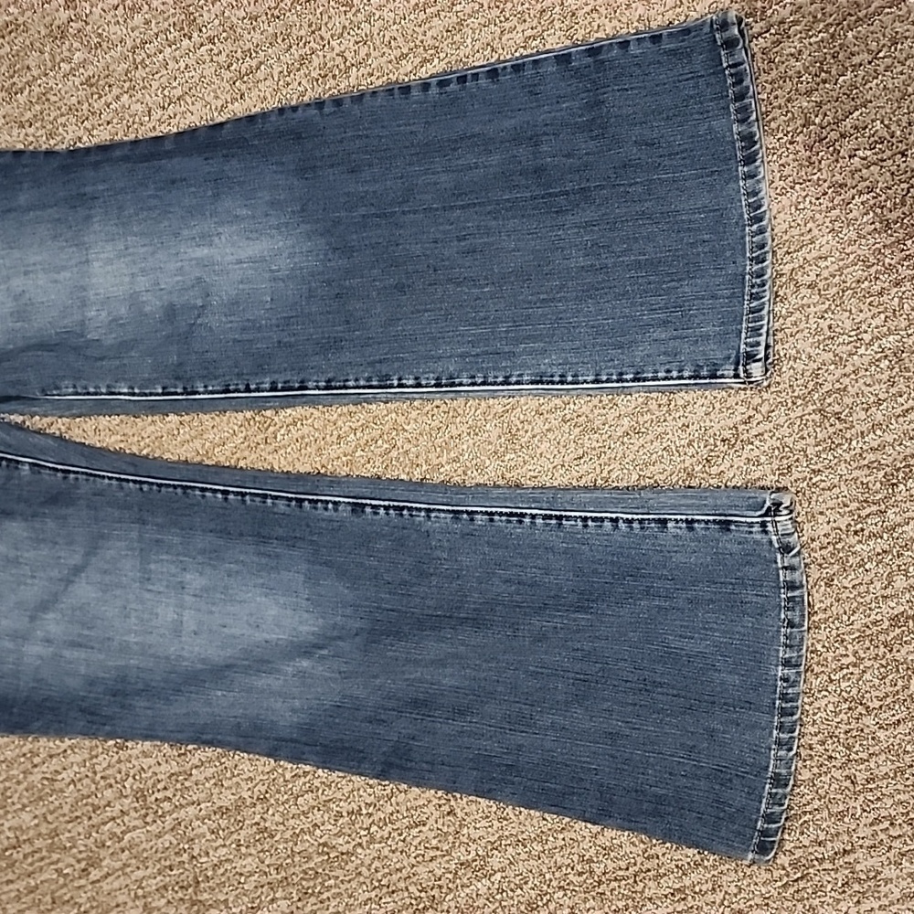 Chico's platinum denim size 12 (chico's) blue jean straight leg inseam 30 1/2 - Picture 3 of 6